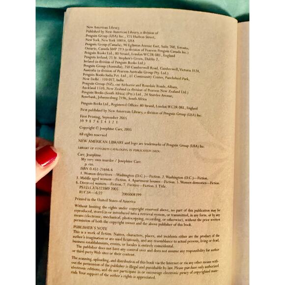 My Very Own Murder by Josephine Carr - 2005 - Picture 6 of 6